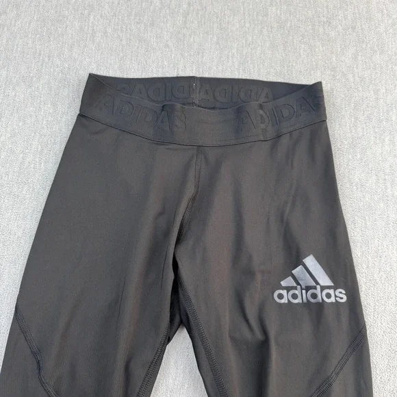 Adidas Leggings Women Medium Black Alphaskin Climalite Crop 22" Athletic Gym Run - Picture 2 of 11